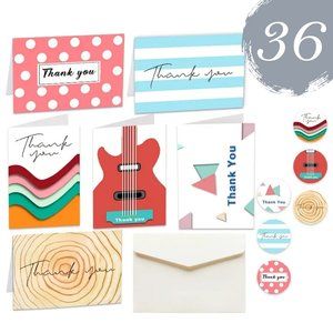 36 Pcs Thank You Cards envelope stickers Bundle